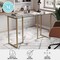 Martha Stewart 23.5 in. D X 47.25 in. W X Glass, Steel, Clear Top/Polished Brass Frame XU-DK-1-GLD-MS - alternate 6